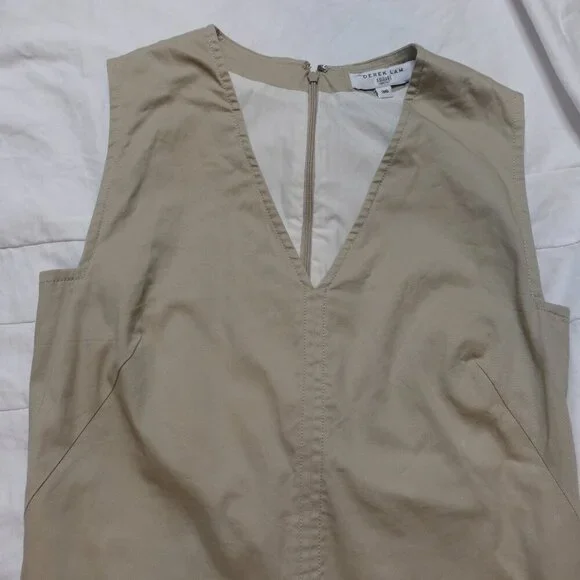 Derek Lam Rent the Runway 10 Crosby V-neck Khaki Lace Dress Women's size 6 - Picture 5 of 11